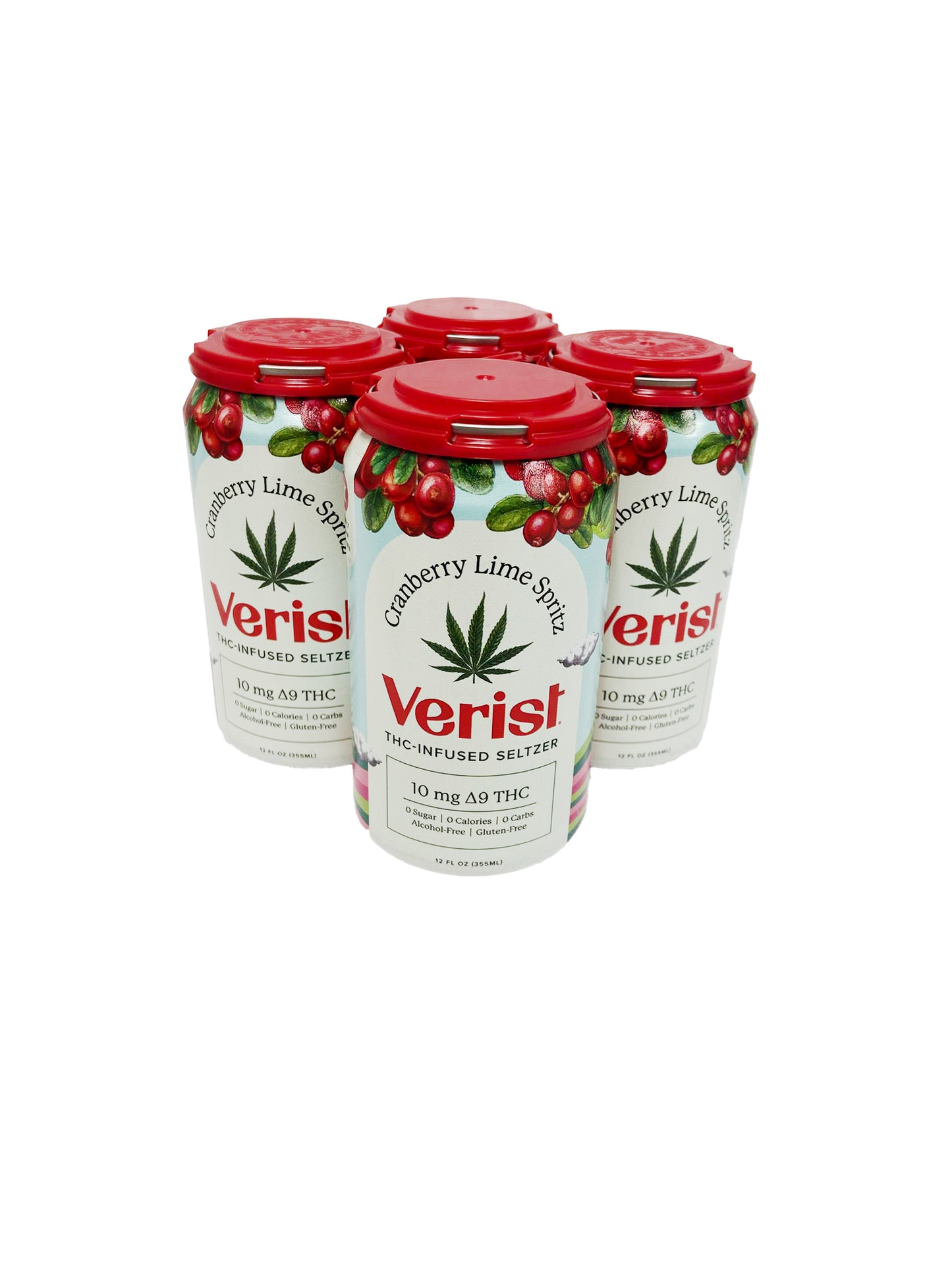 VERIST THC-INFUSED SELTZER 10MG D9 CRANBERRY LIME SPRITZ (4CT)