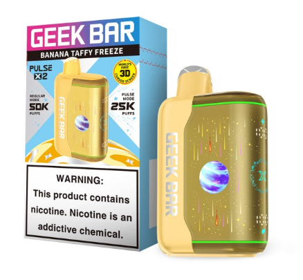 GEEK BAR PULSE X2 DISPOSABLE VAPE 50K PUFFS 5PK BANANA TAFFY FREEZE