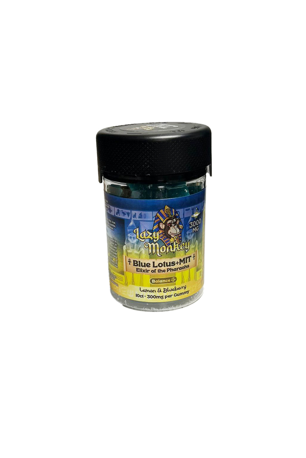 LAZY MONKEY LEMON BLUEBERRY GUMMIES DUAL MIT + BLUE LOTUS 3000MG 10PK (1CT)