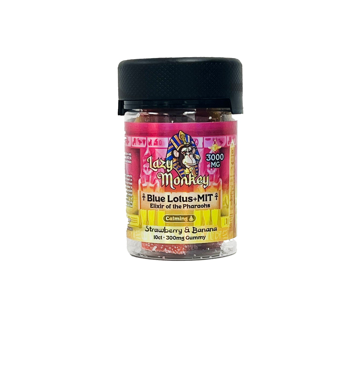 LAZY MONKEY STRAWBERRY BANANA GUMMIES DUAL MIT + BLUE LOTUS 3000MG 10PK (1CT)