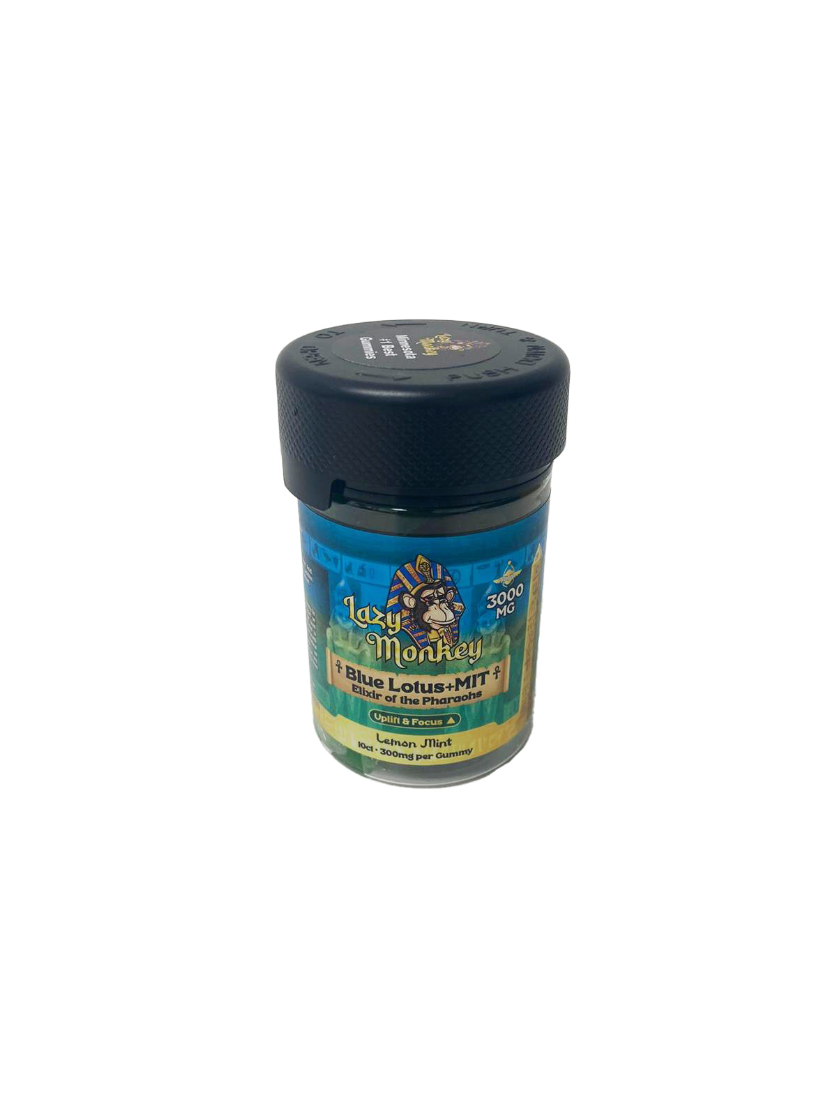 LAZY MONKEY LEMON MINT GUMMIES DUAL MIT + BLUE LOTUS 3000MG 10PK (1CT)