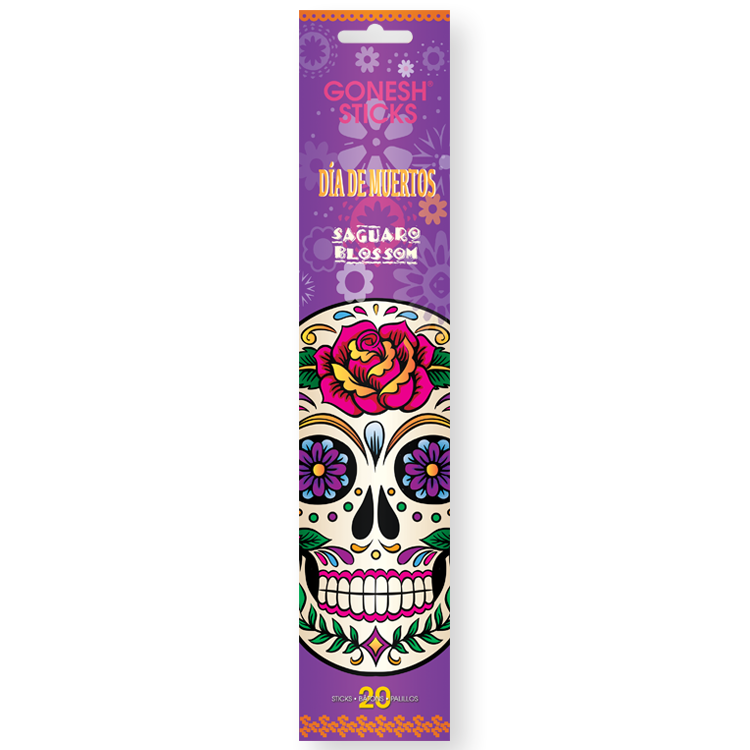 GONESH STICKS OFF THE WALL DIA DE MUERTOS SAGUARO BLOSSOM 20PK (4CT)