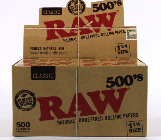 Raw Natural Papers 1 1/4 500 Bloc (20ct)