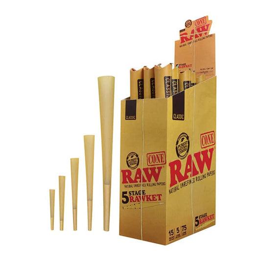 RAW CLASSIC PRE-ROLL CONE 5 IN 1 RAWKET (15CT)