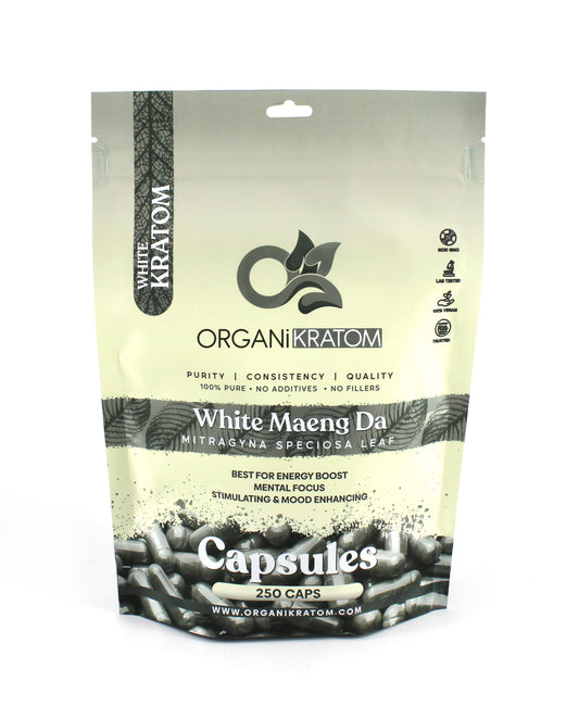 ORGANI KRATOM CAPSULES 250PK WHITE MAENG DA  (1CT)