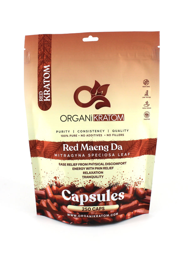 ORGANI KRATOM CAPSULES 250PK RED MAENG DA (1CT)