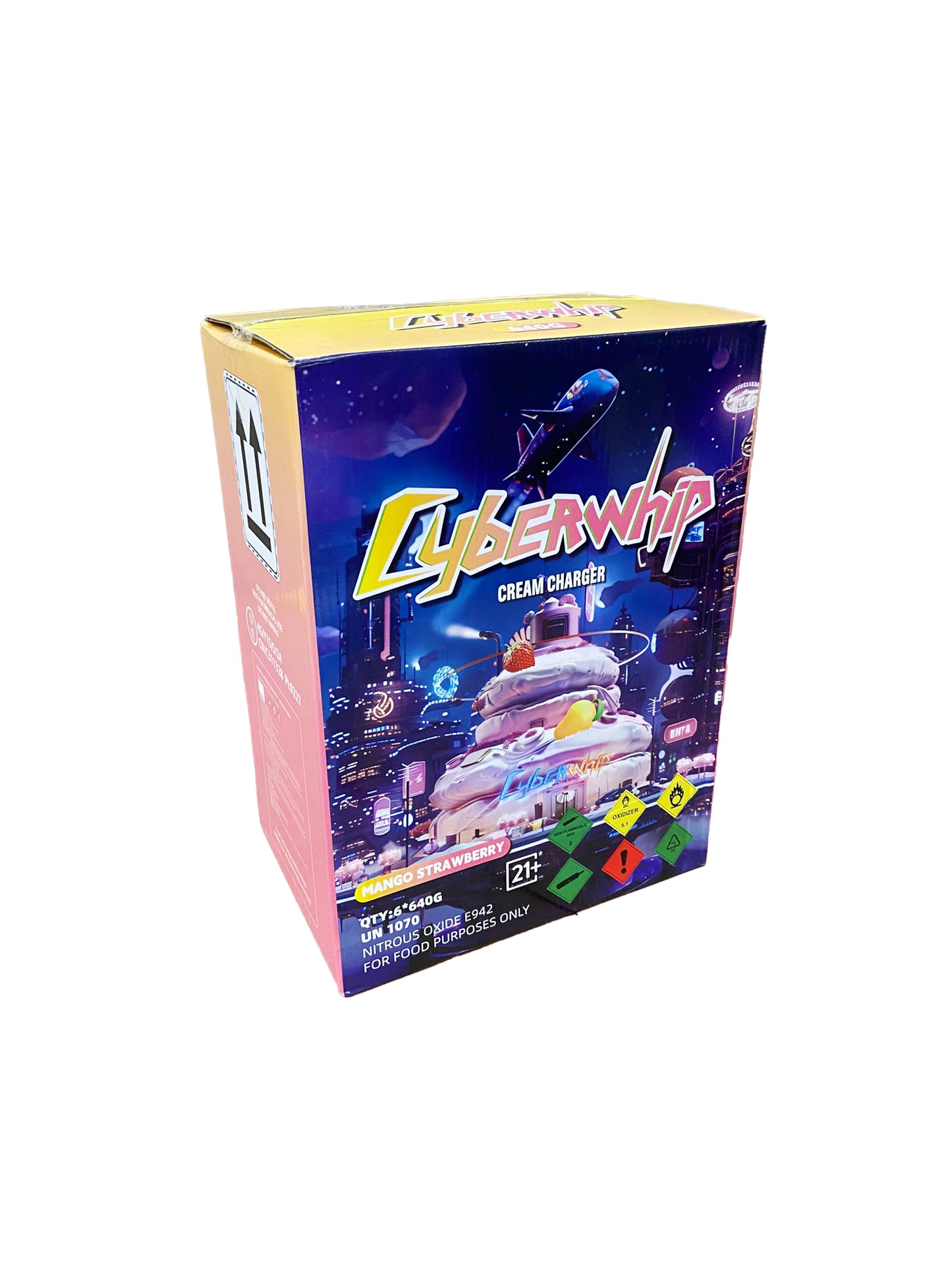 CYBERWHIP 640g CREAM CHARGER MANGO STRAWBERRY (6CT)