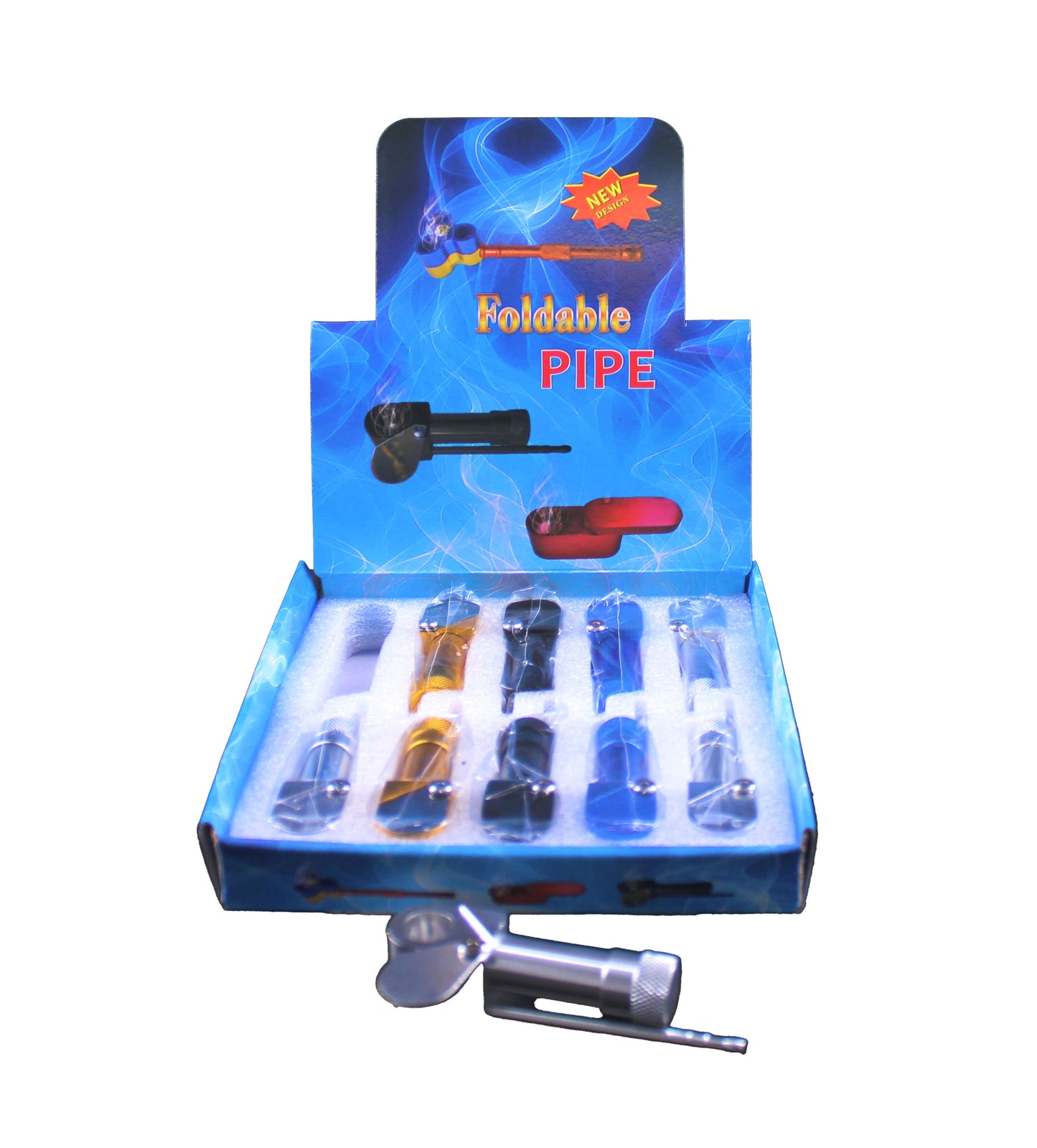 FOLD-ABLE STYLE METAL PIPE ASSORTED (10CT)