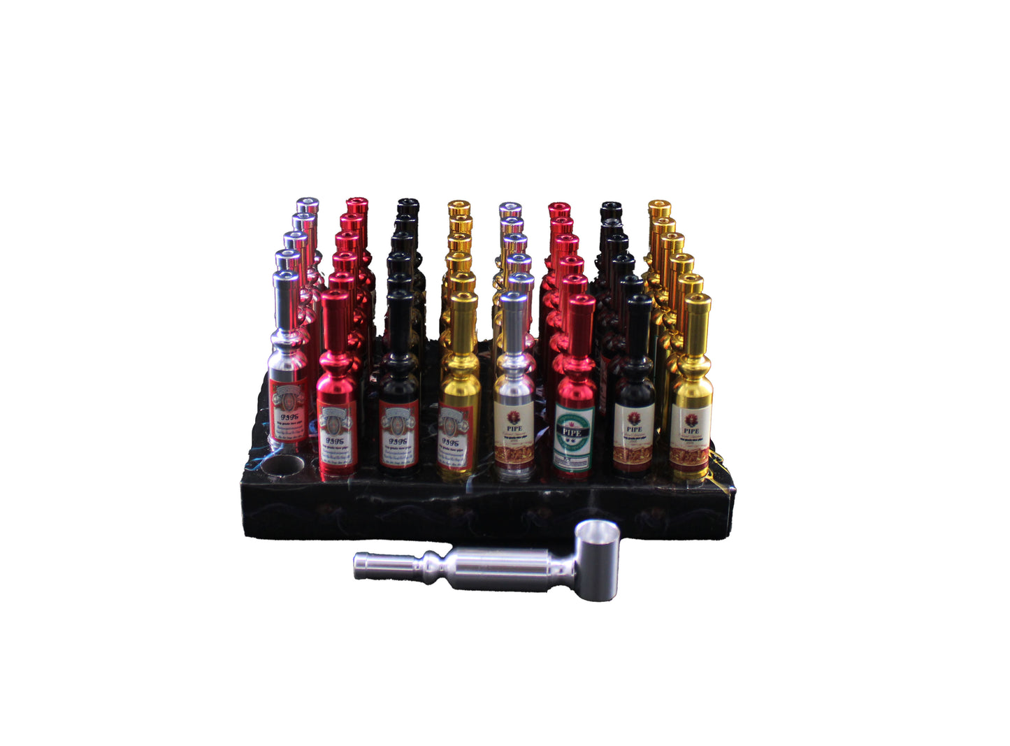 BOTTLE #4 STYLE METAL PIPE ASSORTED (48CT)