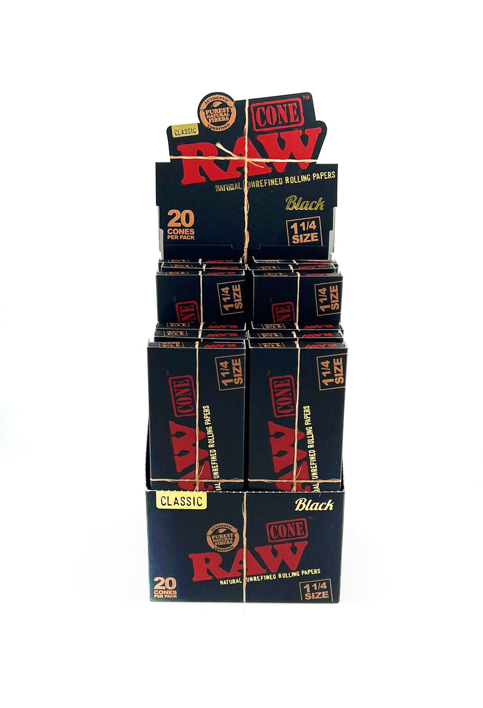 RAW BLACK CONES PRE-ROLLED 20X12PK 1-1/4 (1CT)