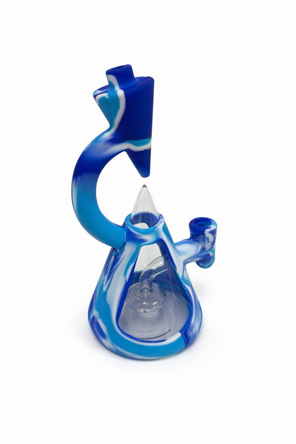8" SILICONE/ GLASS WATER PIPE (1CT)