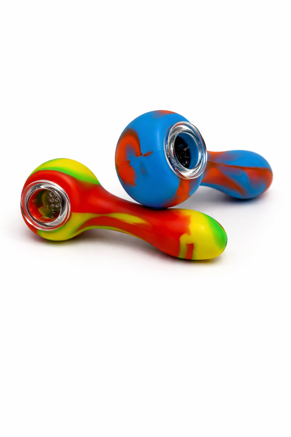 4.5" SILICONE/ GLASS HAND PIPE (1CT)