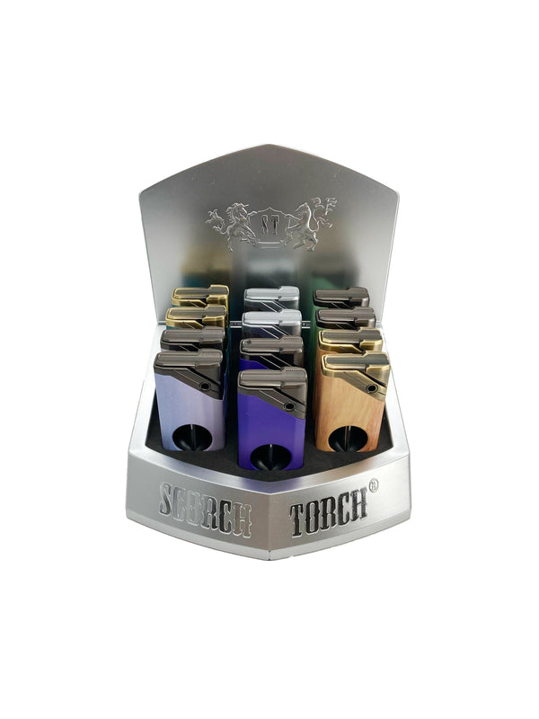 SCORCH PREMIUM TORCH W/ BUILT-IN CIGAR CUTTER DISPLAY (12CT)