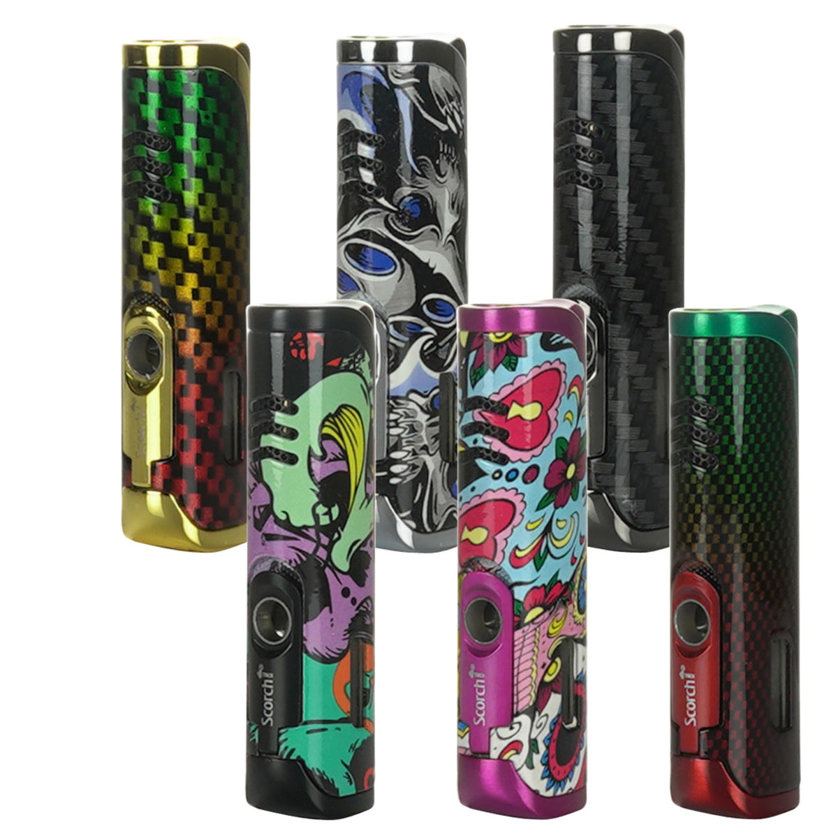 SCORCH GEOMETRIC AND GRAFFITI TWO-TONE W/CIGAR CUTTER TORCH DISPLAY (12CT)
