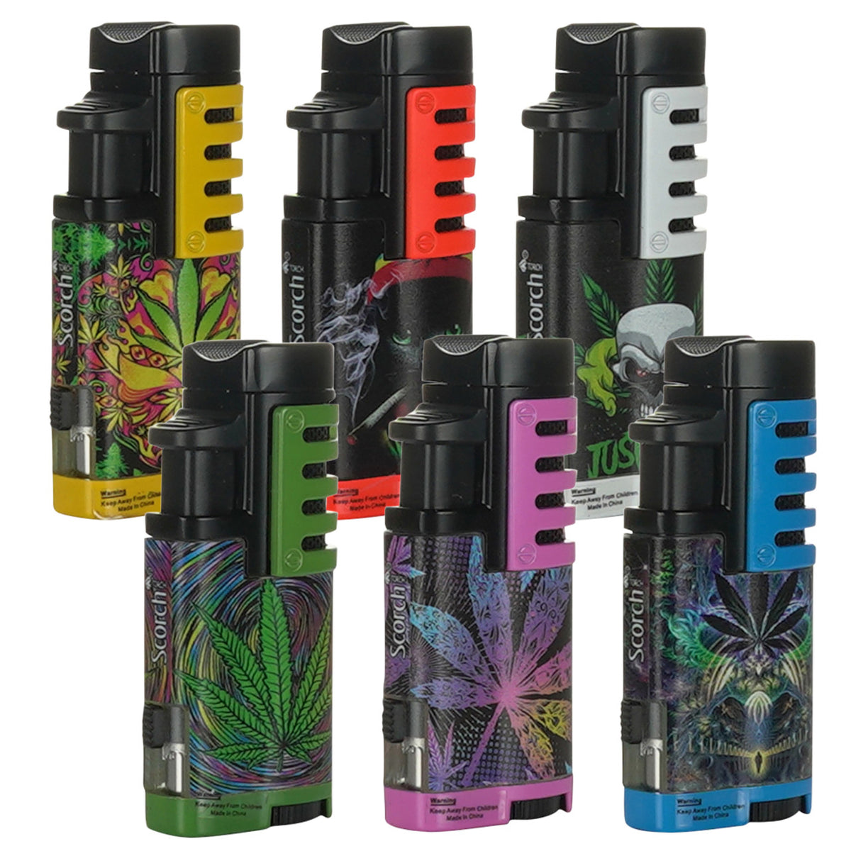 SCORCH PREMIUM 3 TORCH WITH CIGAR CUTTER DISPLAY (12CT)