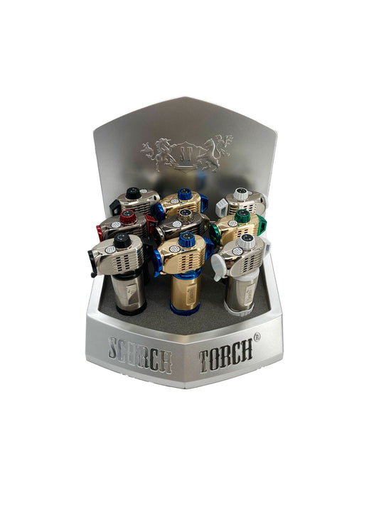 SCORCH PREMIUM TRIPLE TORCH W/ CIGAR PUNCH DISPLAY (9CT)
