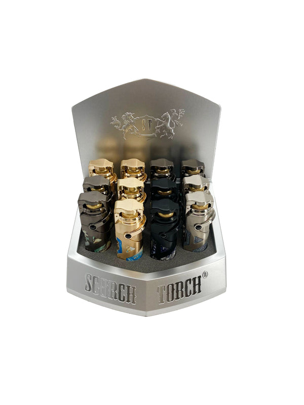 SCORCH PREMIUM TORCH W/ CIGAR PUNCH + POKER DISPLAY(12CT)