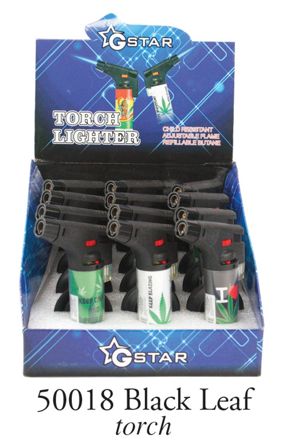 GSTAR BLACK LEAF LIGHTER DISPLAY (12CT)