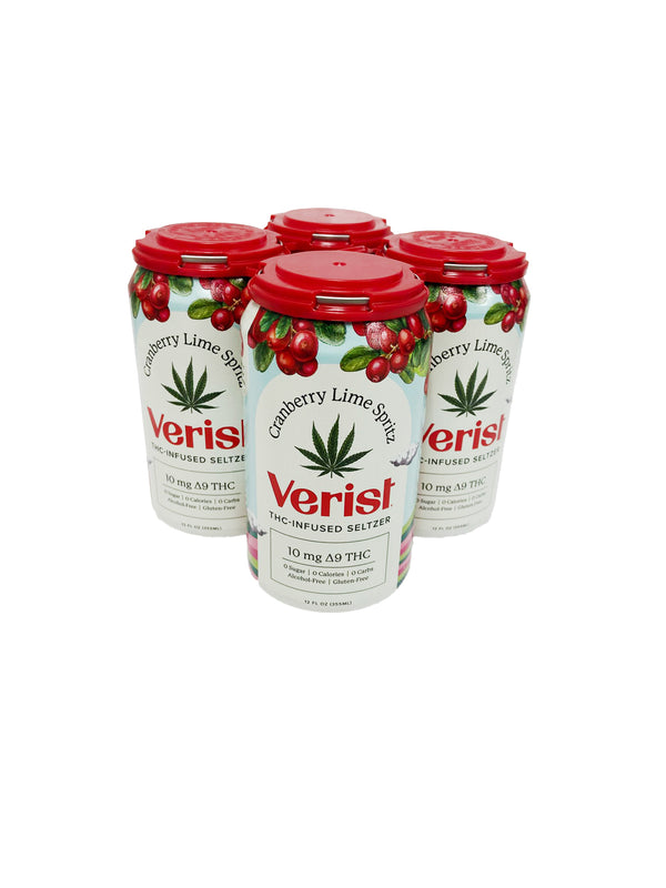 VERIST THC-INFUSED SELTZER 10MG D9 CRANBERRY LIME SPRITZ (4CT)