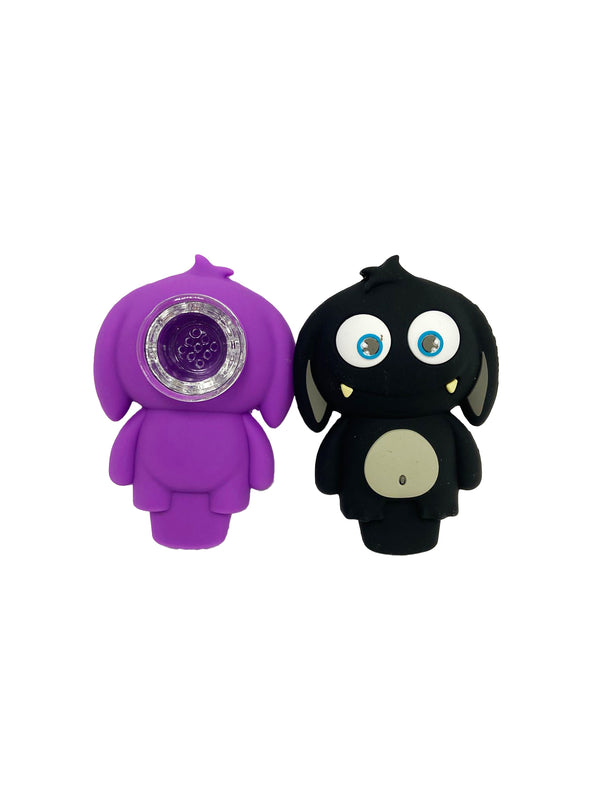 3" MONSTER SILICONE HAND PIPE ASSORTED (1CT)