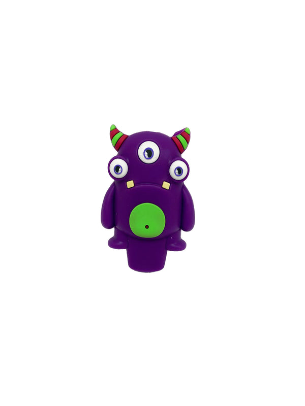 3" 3 EYED MONSTER SILICONE HAND PIPE ASSORTED (1CT)