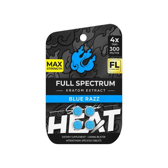 FULL SPECTRUM HEAT TABLETS (1200MG) 300MG/ 4PK-BLUE RAZ (10CT)