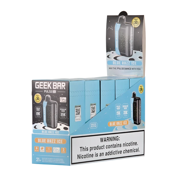 GEEK BAR PULSE X DISPOSABLE VAPE 25K PUFFS- 5PK BLUE RAZZ ICE