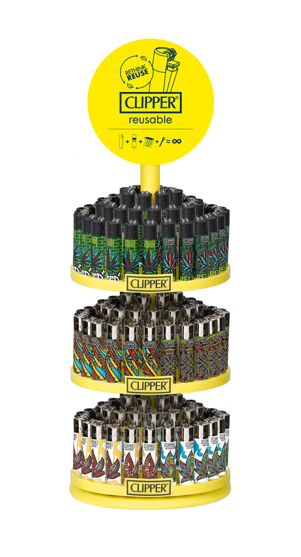 CLIPPER LIGHTER 3 TIER MIX LEAVES CAROUSEL (144+ 12 FREE)