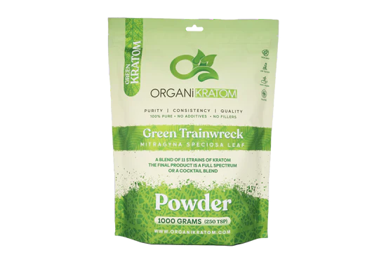 ORGANI KRATOM POWDER 250G GREEN TRAINWRECK (1CT)