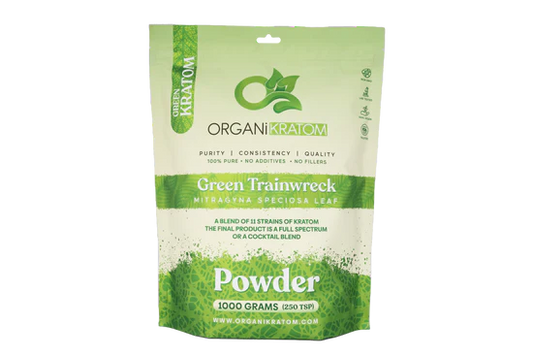 ORGANI KRATOM POWDER 250G GREEN TRAINWRECK (1CT)