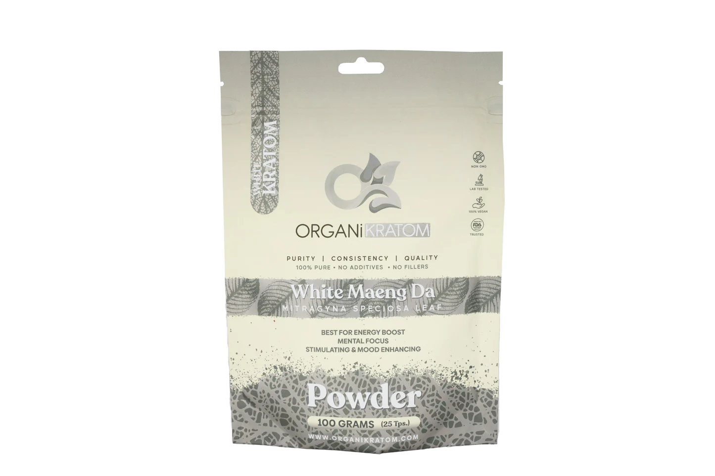 ORGANI KRATOM POWDER 250G WHITE MAENG DA (1CT)