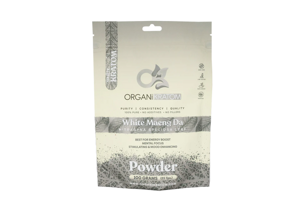 ORGANI KRATOM POWDER 250G WHITE MAENG DA (1CT)