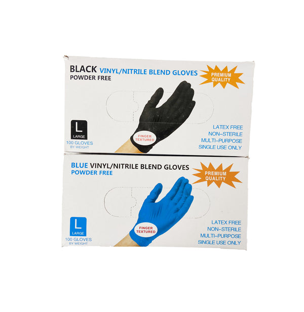 ASSORTED BLUE/BLACK M/L/XL  VINYL GLOVES (1CT)