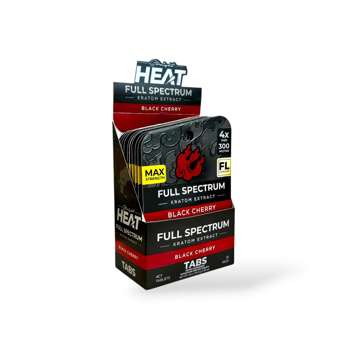 FULL SPECTRUM HEAT TABLETS (1200MG) 300MG/ 4PK-BLACK CHERRY (10CT)