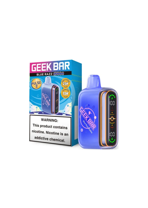 GEEK BAR PULSE 2 VAPE 25K PUFFS 5PK BLUE RAZZ HUBBA