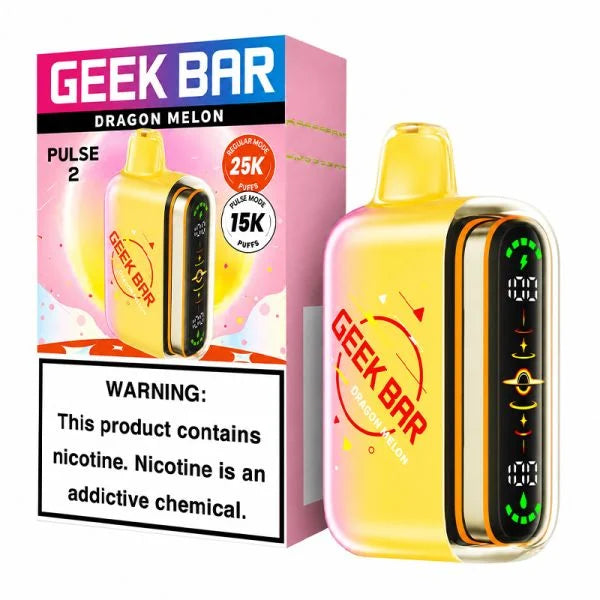 GEEK BAR PULSE 2 VAPE 25K PUFFS 5PK DRAGON MELON