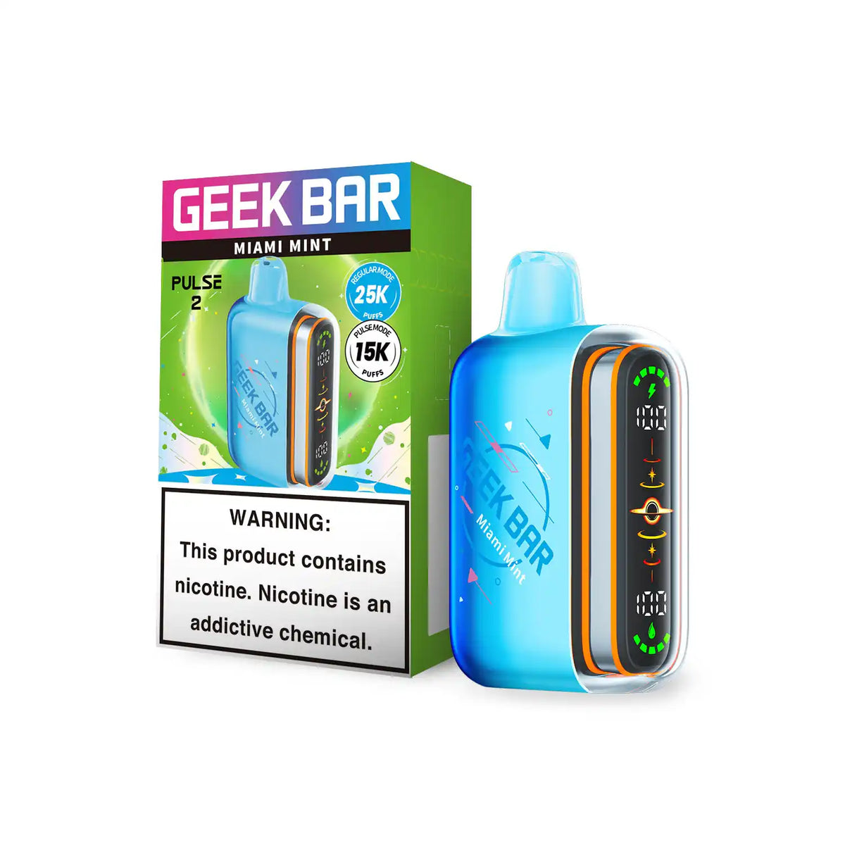 GEEK BAR PULSE 2 VAPE 25K PUFFS 5PK MIAMI MINT