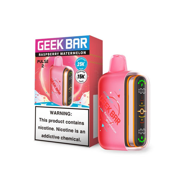 GEEK BAR PULSE 2 VAPE 25K PUFFS 5PK RASPBERRY WATERMELON