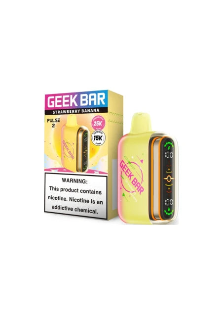GEEK BAR PULSE 2 VAPE 25K PUFFS 5PK STRAWBERRY BANANA