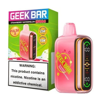 GEEK BAR PULSE 2 VAPE 25K PUFFS 5PK STRAWBERRY WATERMELON HUBBA