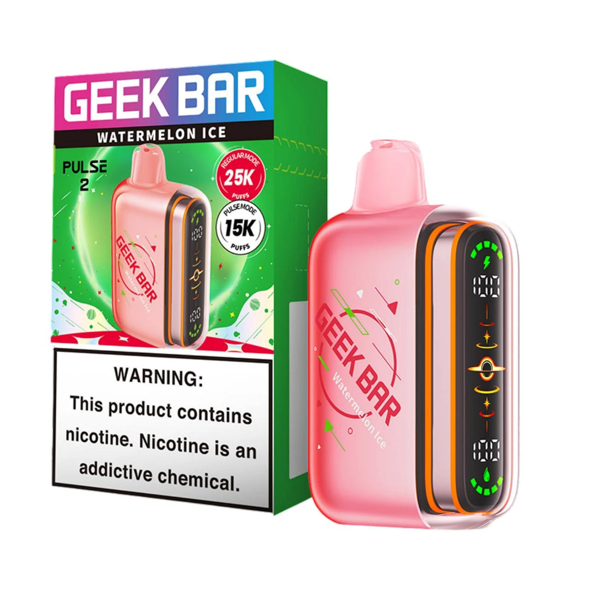 GEEK BAR PULSE 2 VAPE 25K PUFFS 5PK WATERMELON ICE