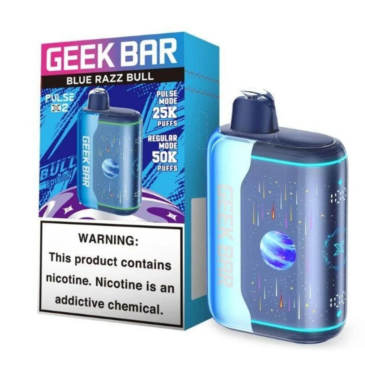 GEEK BAR PULSE X2 DISPOSABLE VAPE 50K PUFFS 5PK BLUE RAZZ BULL