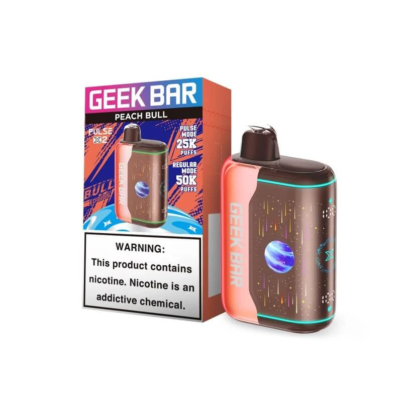 GEEK BAR PULSE X2 DISPOSABLE VAPE 50K PUFFS 5PK PEACH BULL