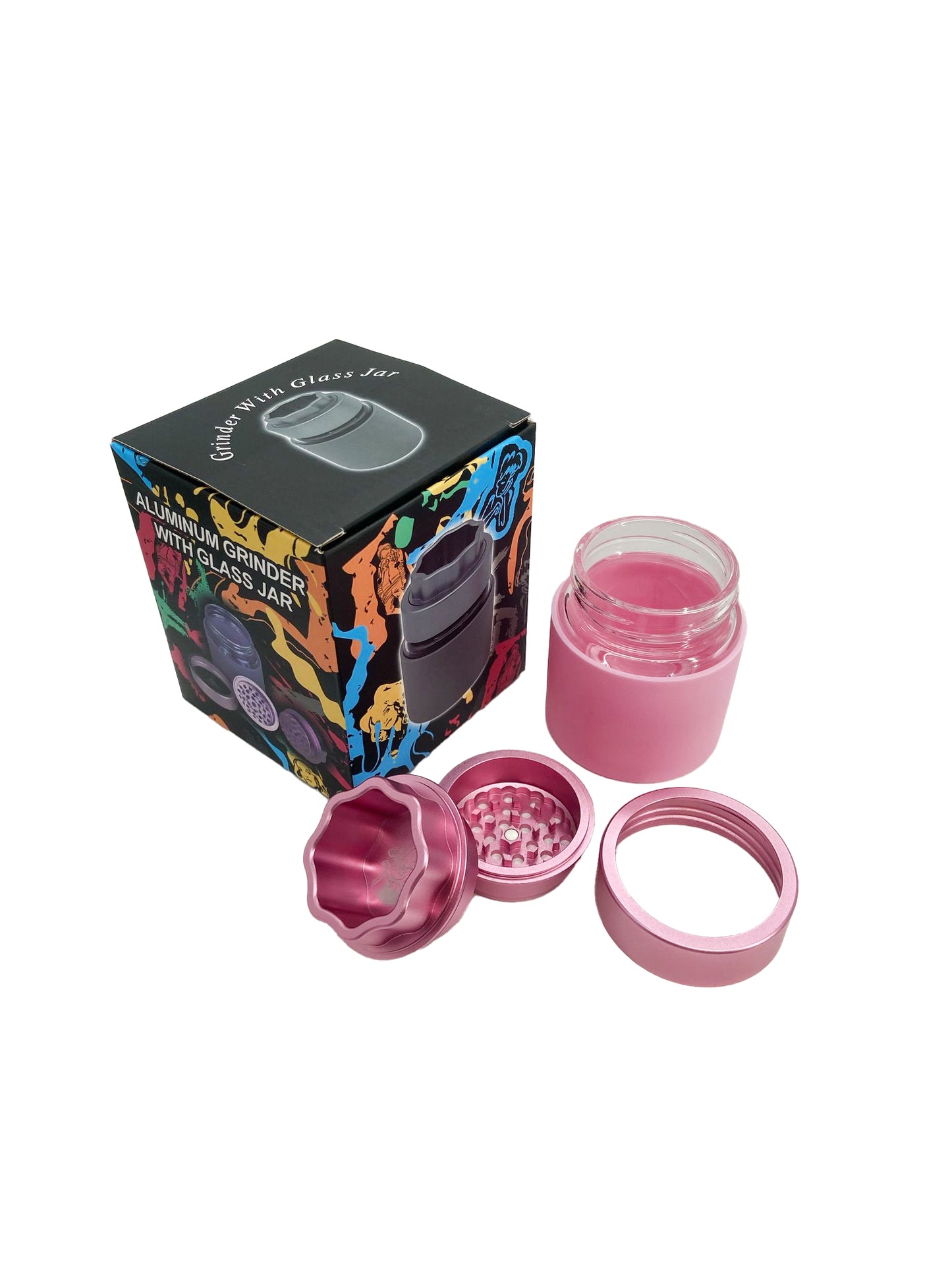 69MM SMALL GRINDER WITH GLASS JAR (1CT)