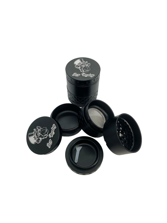 63MM 5 PART SPRIG LOCK ALUMINUM GRINDER WITH STORAGE JAR (1CT)