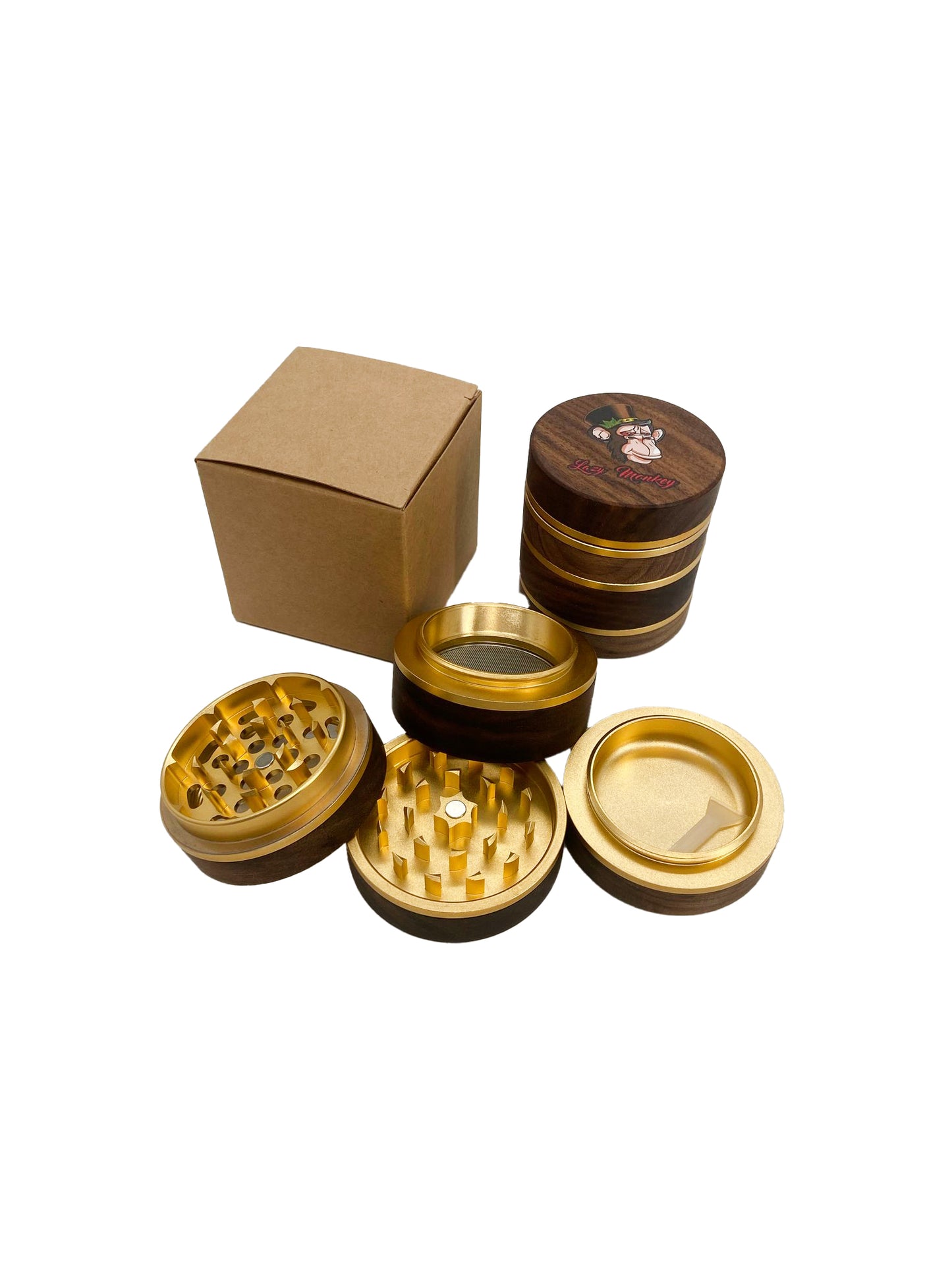 63MM 4 PART BLACK WALNUT ALUMINUM GRINDER (1CT)