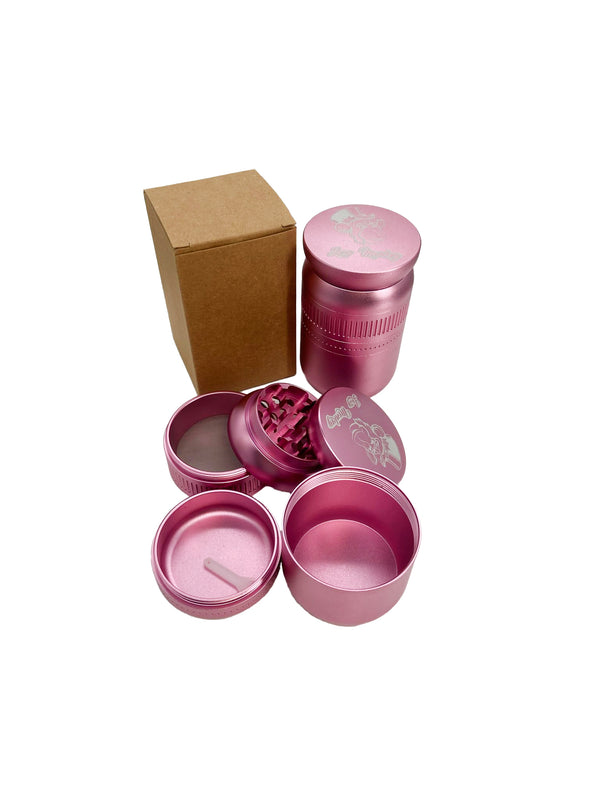63MM 5 PART ALUMINUM GRINDER WITH STORAGE JAR (1CT)
