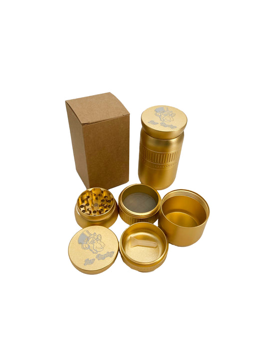 50MM 5 PART ALUMINUM GRINDER WITH STORAGE JAR (1CT)