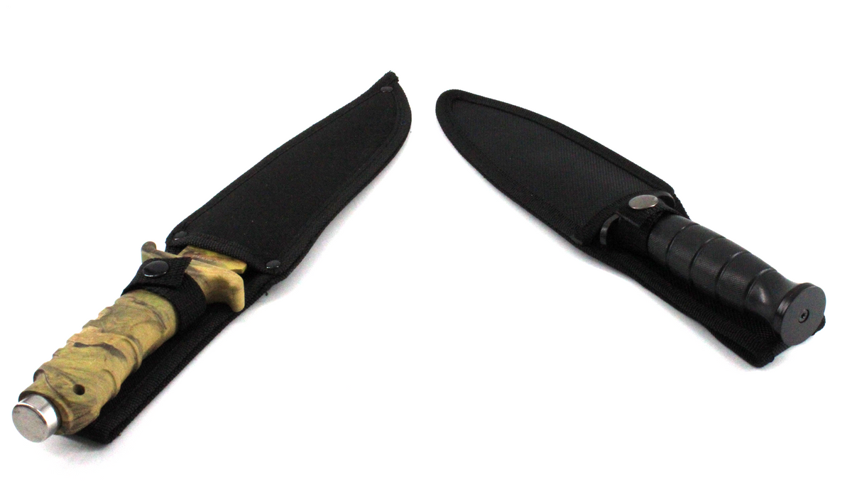 8.5" SNAKE EYE TACTICAL BLACK COMBAT KNIFE WITH NYLON CASE
