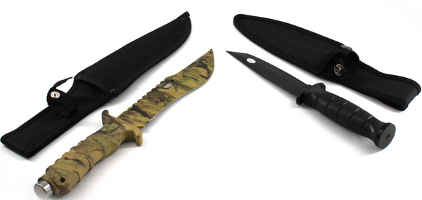 8.5" SNAKE EYE TACTICAL BLACK COMBAT KNIFE WITH NYLON CASE